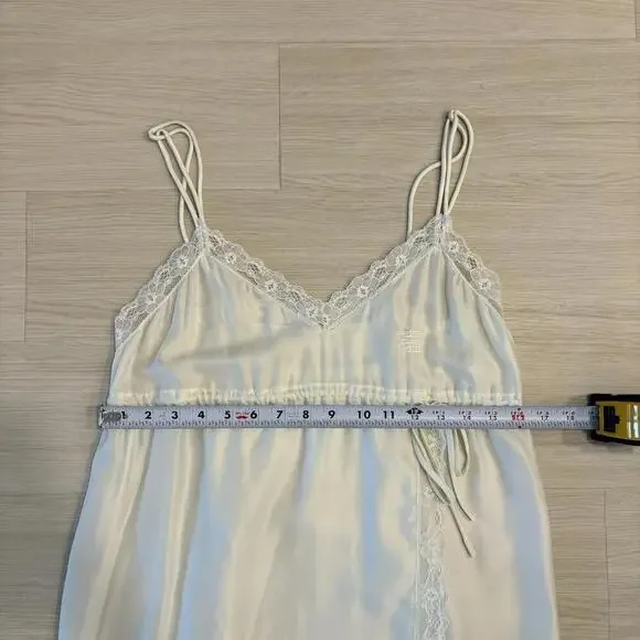 Vintage Givenchy Intimates Silk Blend Night Gown Lace Trim Coquette Whimsy Fairy - Picture 8 of 9